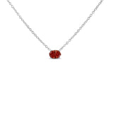 Collar con colgante este-oeste con diamante rosado cultivado en laboratorio de 3/8 ct. p.t. en oro blanco de 14K
