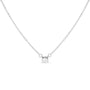 Collar con colgante solitario este-oeste con diamante cultivado en laboratorio de 1/4 ct. p.t. en oro blanco de 14K, foto 1