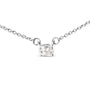 Collar con colgante solitario este-oeste con diamante cultivado en laboratorio de 1/4 ct. p.t. en oro blanco de 14K, foto 4