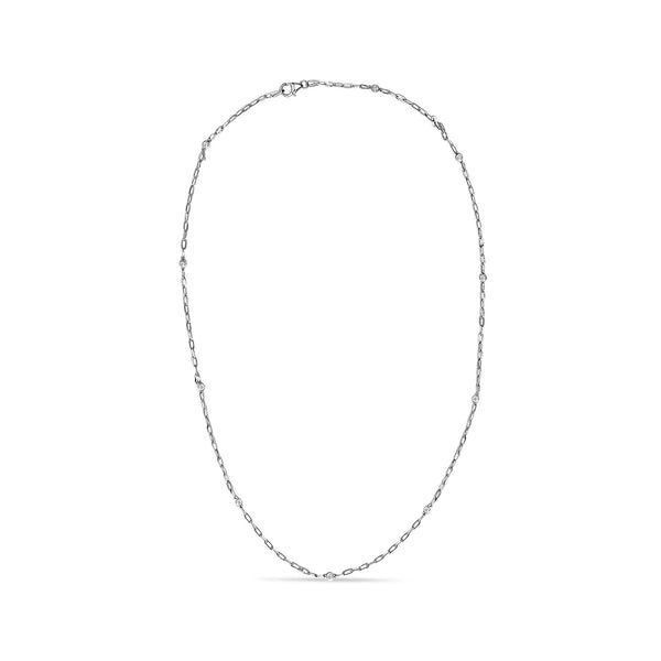 1 Ct. T.W. Bezel-Set Diamond 11 Station Necklace in 14K White Gold, photo 1