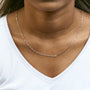 Collar de 11 estaciones de bisel con diamantes de 1 ct. p.t. en oro blanco de 14K, foto 3