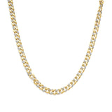 Collar de eslabones cubanos con diamantes de 1 ct. p.t. en plata de ley bañada en oro amarillo de 14K