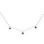 5/8 Ct. T.W. Treated Black Diamond 3 Station with Halo Necklace in Sterling Silver, photo 1