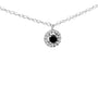 5/8 Ct. T.W. Treated Black Diamond 3 Station with Halo Necklace in Sterling Silver, photo 2
