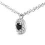 5/8 Ct. T.W. Treated Black Diamond 3 Station with Halo Necklace in Sterling Silver, photo 4