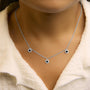 5/8 Ct. T.W. Treated Black Diamond 3 Station with Halo Necklace in Sterling Silver, photo 3
