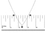 5/8 Ct. T.W. Treated Black Diamond 3 Station with Halo Necklace in Sterling Silver, photo 5
