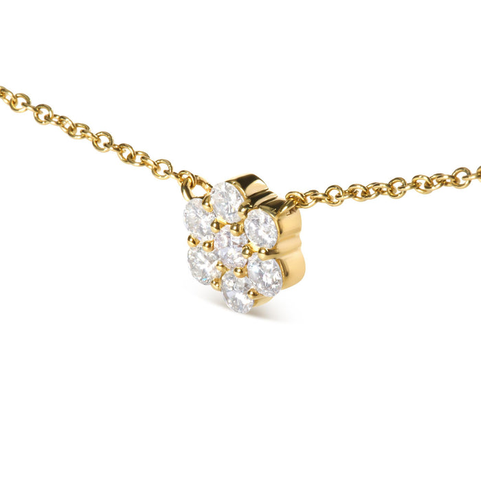 2 Ct. T.W. Diamond Cluster Station Necklace in 14K Yellow Gold, photo 4
