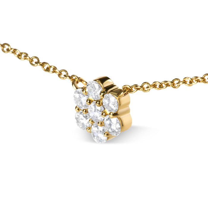 2 Ct. T.W. Diamond Cluster Station Necklace in 14K Yellow Gold, photo 5