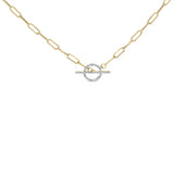 Collar de eslabones clip con cierre de palanca con diamantes de 1/4 ct. p.t. en oro amarillo de 14K