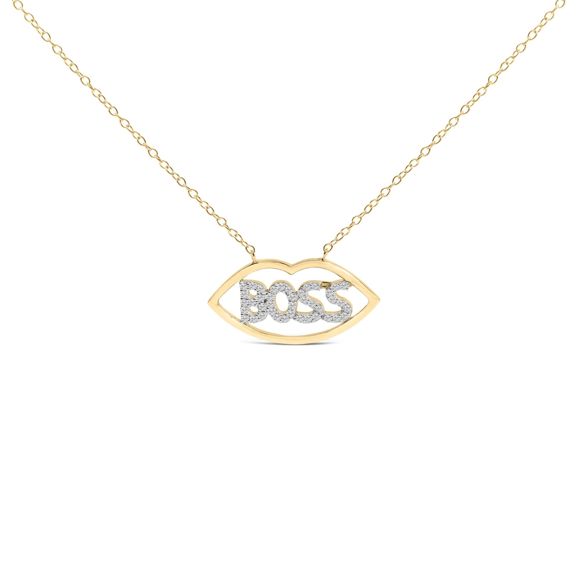 1/4 Ct. T.W. Diamond Boss Pendant Necklace in 14K Yellow Gold-Plated Silver, photo 1