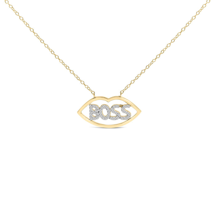 1/4 Ct. T.W. Diamond Boss Pendant Necklace in 14K Yellow Gold-Plated Silver, photo 1