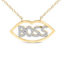 1/4 Ct. T.W. Diamond Boss Pendant Necklace in 14K Yellow Gold-Plated Silver, photo 2