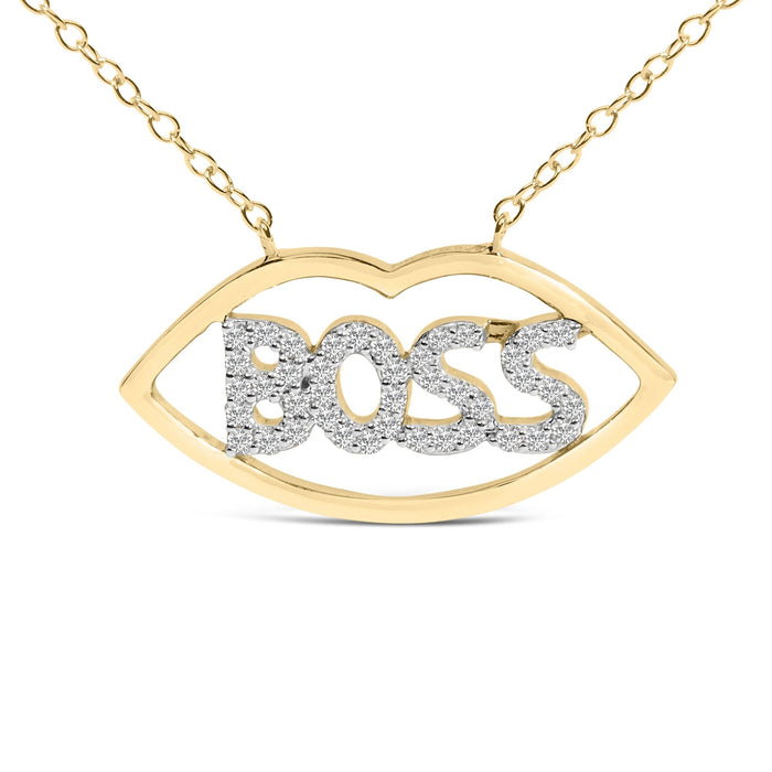 1/4 Ct. T.W. Diamond Boss Pendant Necklace in 14K Yellow Gold-Plated Silver, photo 2