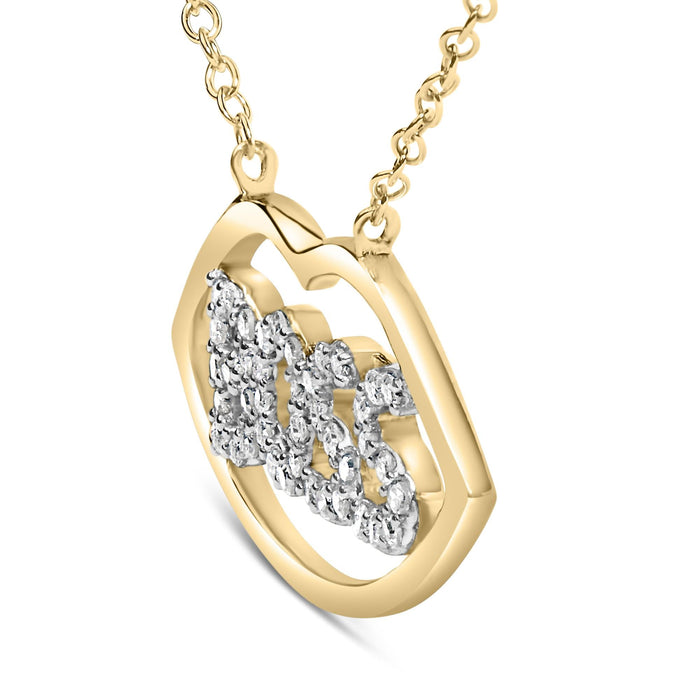 1/4 Ct. T.W. Diamond Boss Pendant Necklace in 14K Yellow Gold-Plated Silver, photo 4