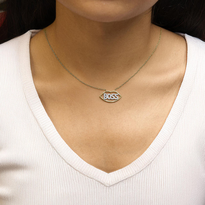 1/4 Ct. T.W. Diamond Boss Pendant Necklace in 14K Yellow Gold-Plated Silver, photo 3