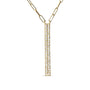 Collar de eslabones clip de dos hebras con dijes de marquesa y barra con diamantes de 3/8 ct. p.t. en oro amarillo de 14K, foto 2