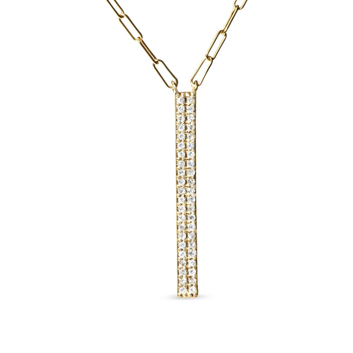 Collar de eslabones clip de dos hebras con dijes de marquesa y barra con diamantes de 3/8 ct. p.t. en oro amarillo de 14K, foto 2