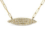 Collar de eslabones clip de dos hebras con dijes de marquesa y barra con diamantes de 3/8 ct. p.t. en oro amarillo de 14K, foto 4