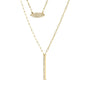 Collar de eslabones clip de dos hebras con dijes de marquesa y barra con diamantes de 3/8 ct. p.t. en oro amarillo de 14K, foto 5