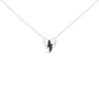 Collar con colgante de corazón roto con diamantes azules en plata de ley, foto 1
