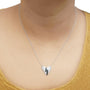 Collar con colgante de corazón roto con diamantes azules en plata de ley, foto 3