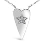 Collar con colgante de corazón con estrella y diamantes en plata de ley, foto 2