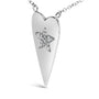 Collar con colgante de corazón con estrella y diamantes en plata de ley, foto 4