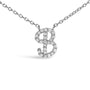 Diamond Accent A-Z Initial Script Style Pendant Necklace in 10K White Gold, photo 51