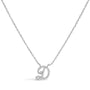 Diamond Accent A-Z Initial Script Style Pendant Necklace in 10K White Gold, photo 23