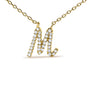 Diamond Accent A-Z Initial Script Style Pendant Necklace in 10K Yellow Gold, photo 40