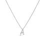 Diamond Accent A-Z Initial Script Style Pendant Necklace in 10K White Gold, photo 26