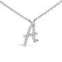Diamond Accent A-Z Initial Script Style Pendant Necklace in 10K White Gold, photo 52