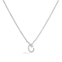 Diamond Accent A-Z Initial Script Style Pendant Necklace in 10K White Gold, photo 24