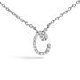 Diamond Accent A-Z Initial Script Style Pendant Necklace in 10K White Gold, photo 50