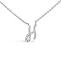 Diamond Accent A-Z Initial Script Style Pendant Necklace in 10K White Gold, photo 45