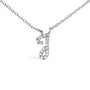 Diamond Accent A-Z Initial Script Style Pendant Necklace in 10K White Gold, photo 43