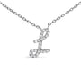 Diamond Accent A-Z Initial Script Style Pendant Necklace in 10K White Gold, photo 41