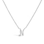 Diamond Accent A-Z Initial Script Style Pendant Necklace in 10K White Gold, photo 13