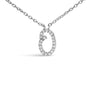 Diamond Accent A-Z Initial Script Style Pendant Necklace in 10K White Gold, photo 38