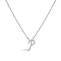 Diamond Accent A-Z Initial Script Style Pendant Necklace in 10K White Gold, photo 11