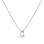 Diamond Accent A-Z Initial Script Style Pendant Necklace in 10K White Gold, photo 10