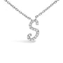 Diamond Accent A-Z Initial Script Style Pendant Necklace in 10K White Gold, photo 34