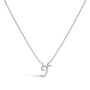 Diamond Accent A-Z Initial Script Style Pendant Necklace in 10K White Gold, photo 7