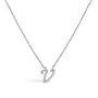 Diamond Accent A-Z Initial Script Style Pendant Necklace in 10K White Gold, photo 5