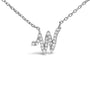 Diamond Accent A-Z Initial Script Style Pendant Necklace in 10K White Gold, photo 30