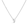 Diamond Accent A-Z Initial Script Style Pendant Necklace in 10K White Gold, photo 2