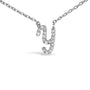 Diamond Accent A-Z Initial Script Style Pendant Necklace in 10K White Gold, photo 28