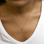 Diamond Accent A-Z Initial Script Style Pendant Necklace in 10K White Gold, photo 54