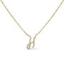 Diamond Accent A-Z Initial Script Style Pendant Necklace in 10K Yellow Gold, photo 19